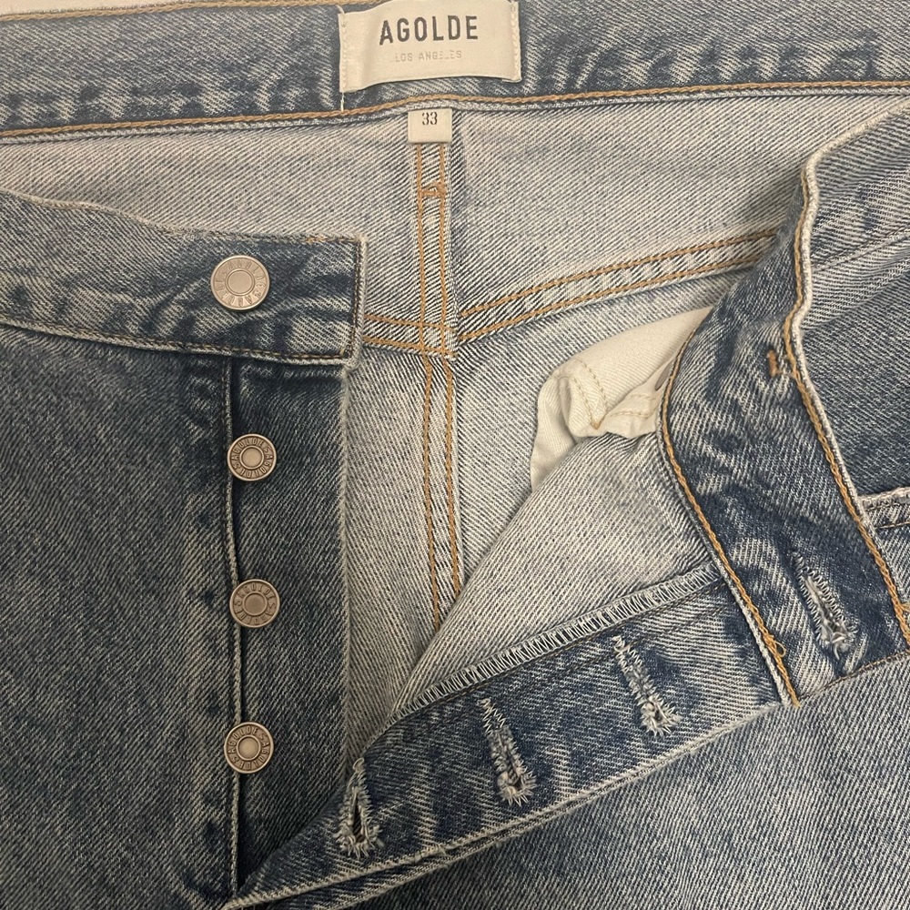 AGOLDE Lana Mid Rise Straight Jeans, Size 33, Color Sway